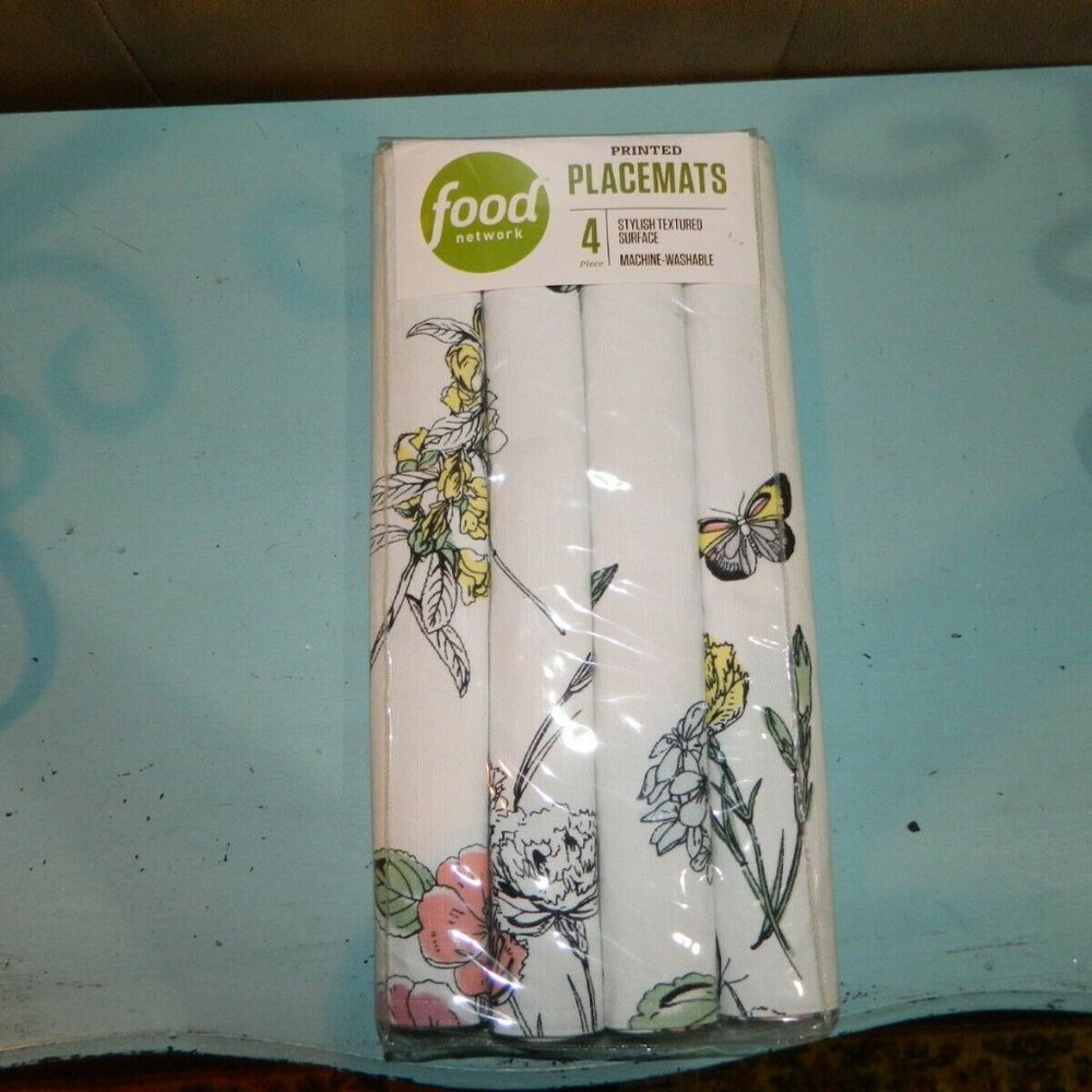 Food Network Printed Placemats 4 Pc Garden Gate Print